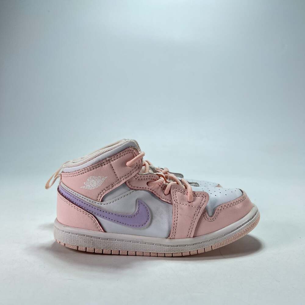 Air Jordan 1 Mid Pink Wash Violet Frost Sneakers FD8782-601 Toddler Size 10C
